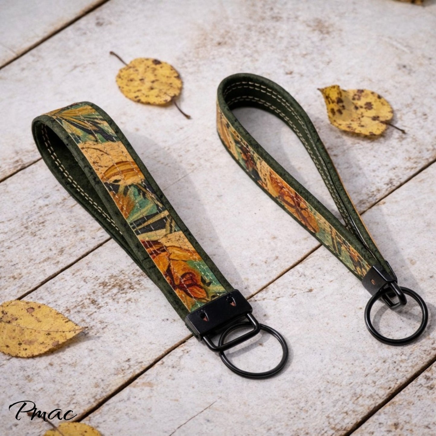 Cork Keyfob - Floral & Olive
