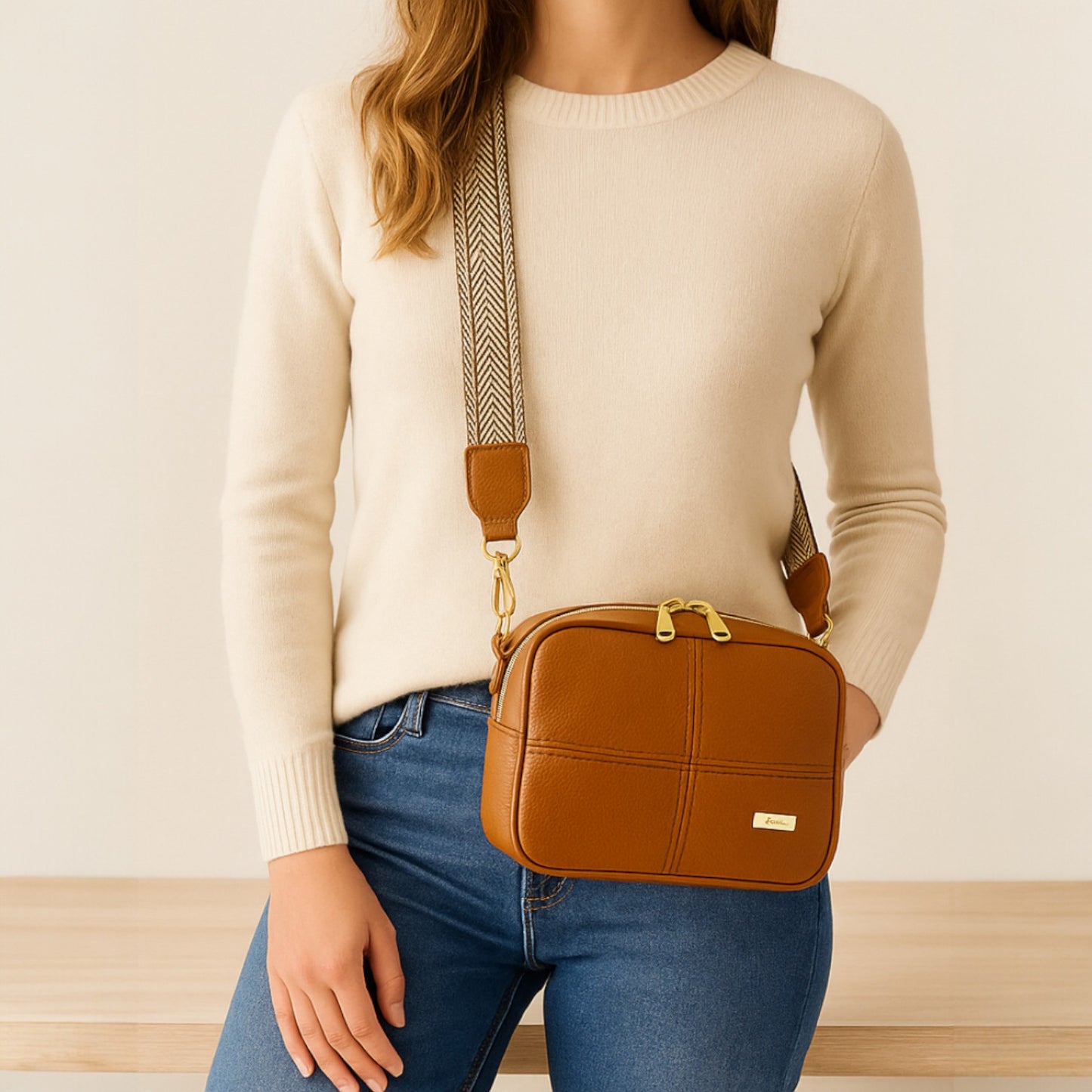 Cognac Crossbody Bag