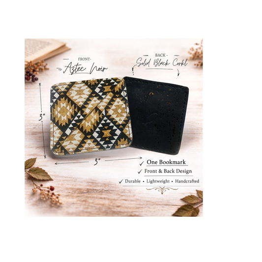 Cork Bookmark - Aztec Noir