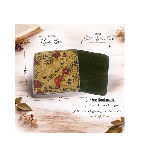 Cork Bookmark - Flora Bee & Green