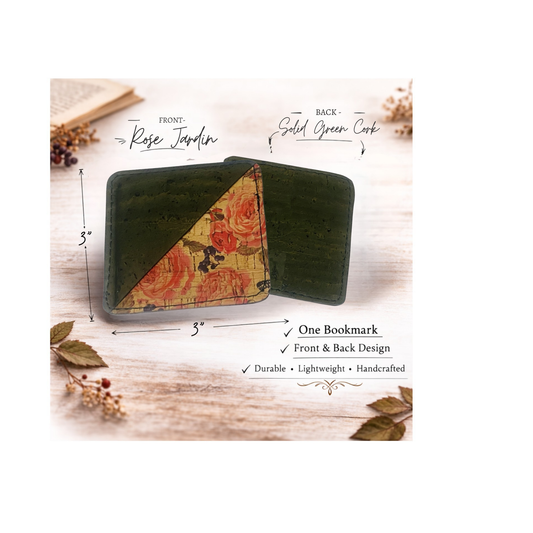 Cork Bookmark - Olive Bloom