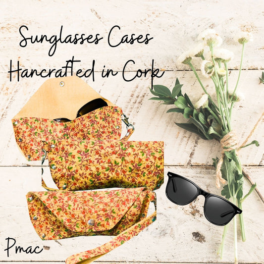 Sunglasses Case-Rose Floral Cork